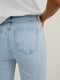 Укороченные прямые джинсы голубого цвета с принтом | 6578739 | фото 4