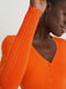 Пуловер в рубчик помаранчевого кольору | 6578789 | фото 4