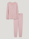 Пижама розовая с принтом: лонгслив и джоггеры | 6578842 | фото 3