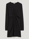 Чорна сукня в рубчик із оригінальними вирізами з боків | 6578870 | фото 3