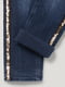 Темно-синие джинсы с декором из золотистых пайеток | 6578879 | фото 3