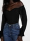 Блуза черная с длинными рукавами и открытыми плечами | 6581577 | фото 4