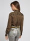 Блуза коричневая полупрозрачная ткань с текстурным принтом | 6581581 | фото 2