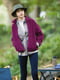 Куртка фіолетова на блискавці зі штучного хутра | 6581703 | фото 3