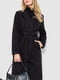 Класичне чорне пальто з поясом | 6581842 | фото 2