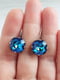 Вінтажні сережки з кристалами Swarovski синьо-бірюзового відтінку | 6583053 | фото 2