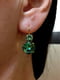 Позолочені сережки із зеленими та салатовими кристалами Сваровські | 6583060 | фото 5