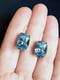 Позолочені сережки із кристалами Swarovski блакитного відтінку | 6583062 | фото 3