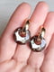 Позолочені сережки з кристалами Swarovski коричнево-гірчичного відтінку | 6583064 | фото 3