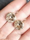 Позолочені сережки з кристалами Swarovski світло-бурштинового відтінку | 6583065 | фото 4