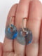 Позолочені сережки із прозорими блакитними кристалами Swarovski | 6583073 | фото 2