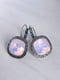 Серьги с чернением с нежно-розовыми кристаллами Swarovski | 6583125 | фото 3