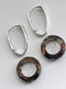 Серебряные серьги с круглыми подвесками Swarovski | 6583215 | фото 2