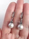 Сережки з перлами Swarovski світло-сірого відтінку | 6583292 | фото 2