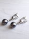 Сережки з перлами Swarovski сіро-чорного відтінку | 6583293 | фото 3