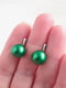 Сережки з перлами Сваровськи відтінку молодої зелені | 6583298 | фото 2