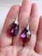 Сережки з краплями Swarovski бордово-фіолетового відтінку | 6583304 | фото 2
