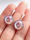 Сережки з кристалами Swarovski Light Rose Shimmer | 6583315 | фото 3