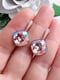 Сережки з кристалами Swarovski Light Rose Shimmer | 6583315 | фото 4