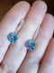 Сережки з кристалами Swarovski бежево-блакитного відтінку | 6583317 | фото 3