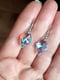 Сережки з кристалами Swarovski кольору Crystal Blue AB | 6583350 | фото 4