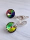 Сережки з кристалами Сваровські Rivoli у кольорі Vitrail Medium | 6583358 | фото 2