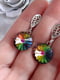 Сережки з кристалами Сваровські Rivoli у кольорі Vitrail Medium | 6583358 | фото 4