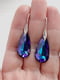 Сережки з кристалами Сваровські у фіолетово-синьо-бірюзових тонах | 6583362 | фото 4