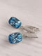 Сережки з кристалами Сваровськи блакитного відтінку | 6583367 | фото 2