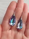 Сережки з кристалами хамелеонами Swarovski бузково-бірюзового кольору | 6583377 | фото 3