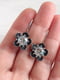 Сережки із чорнінням із кристалами Swarovski у формі квітки | 6583424 | фото 3