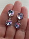 Сережки-цвяшки з кристалами Сваровські кольори Vitrail Light | 6583472 | фото 2