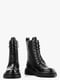 Ботинки черные  кожаные украшенные аксессуарами с сияющими камешками | 6583874 | фото 4