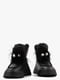 Зимові черевики чорні шкіряні прикрашені пір'ям та перлинами | 6583897 | фото 5