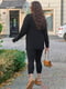 Чорний прогулянковий костюм з начосом: світшот та легінси | 6584138 | фото 3