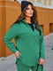 Прогулянковий зелений костюм на флісі: сорочка оверсайз та джогери | 6584192 | фото 3
