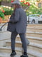 Прогулянковий графітовий костюм на флісі: сорочка оверсайз та джогери | 6584193 | фото 3