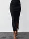 Силуэтная юбка-миди черного цвета с разрезом | 6584273 | фото 6