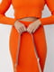 Помаранчевий костюм у рубчик: джемпер та спідниця | 6584297 | фото 4