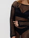 Вязаное платье-туника в технике кроше черного цвета | 6584300 | фото 6