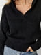 Чорний пуловер ажурної в`язки | 6584303 | фото 4