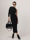 Черное платье на одное плечо с глубоким разрезом и драпировкой | 6584328 | фото 9