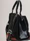 Чорна комбінована сумка-тоут з логотипом бренду | 6584333 | фото 2