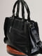 Черная комбинированная сумка-тоут с логотипом бренда | 6584333 | фото 3