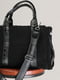 Черная комбинированная сумка-тоут с логотипом бренда | 6584333 | фото 4