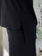 Теплий чорний костюм "Ланс" у рубчик з широкими штанами на флісі та гольфом | 6589991 | фото 6