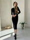 Черное флисовое платье-свитер в рубчик “Шамбери” | 6590007 | фото 2