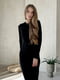Чорна флісова сукня-светр в рубчик "Шамбері" | 6590007 | фото 5