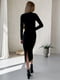 Чорна флісова сукня-светр в рубчик "Шамбері" | 6590007 | фото 6