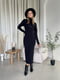 Чорна вільна флісова сукня-светр в рубчик "Мартен" | 6590011